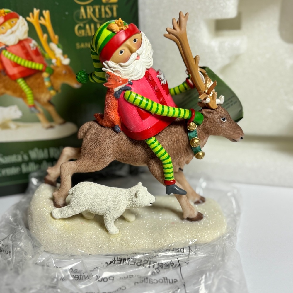 Enesco Artist Gallery Santa’s Wild Ride 6014763 Becky Hampson Series Figure- NEW